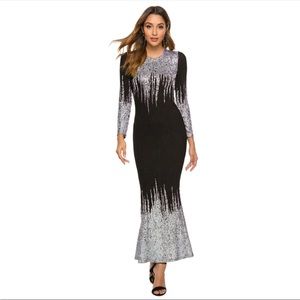 Classy, black, silver body, con maxi, dress, size medium